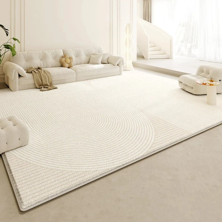 Large Plush Area Rug – Soft Fluffy Cream Carpet for Bedroom
