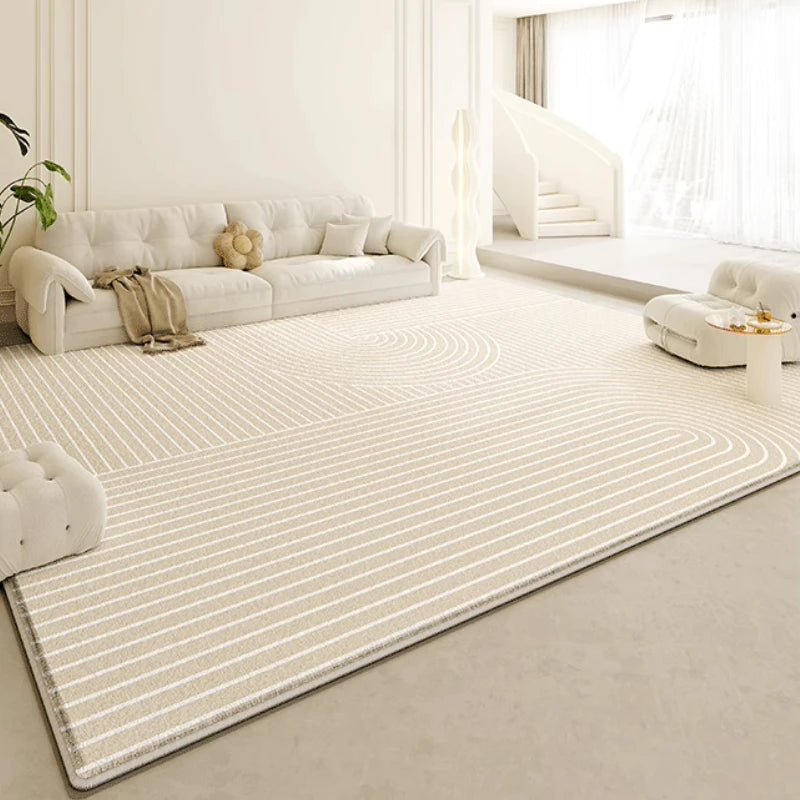 Large Plush Area Rug – Soft Fluffy Cream Carpet for Bedroom
