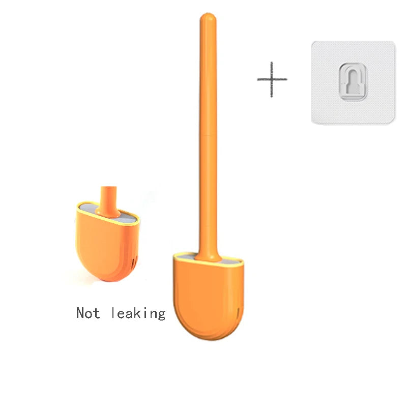 Wall-Mounted Silicone Toilet Brush with Holder