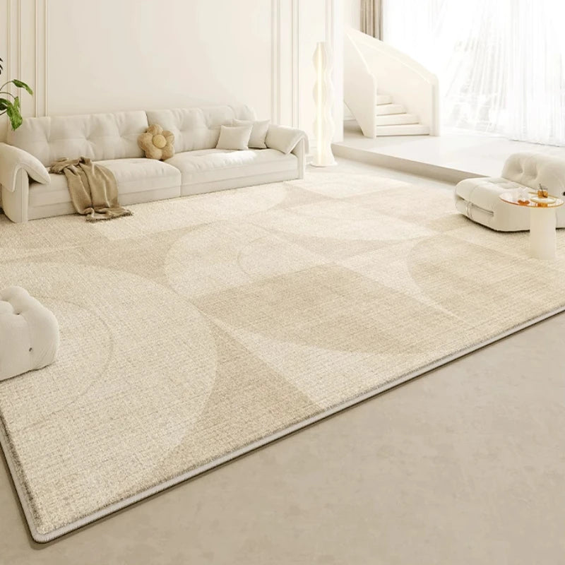 Large Plush Area Rug – Soft Fluffy Cream Carpet for Bedroom