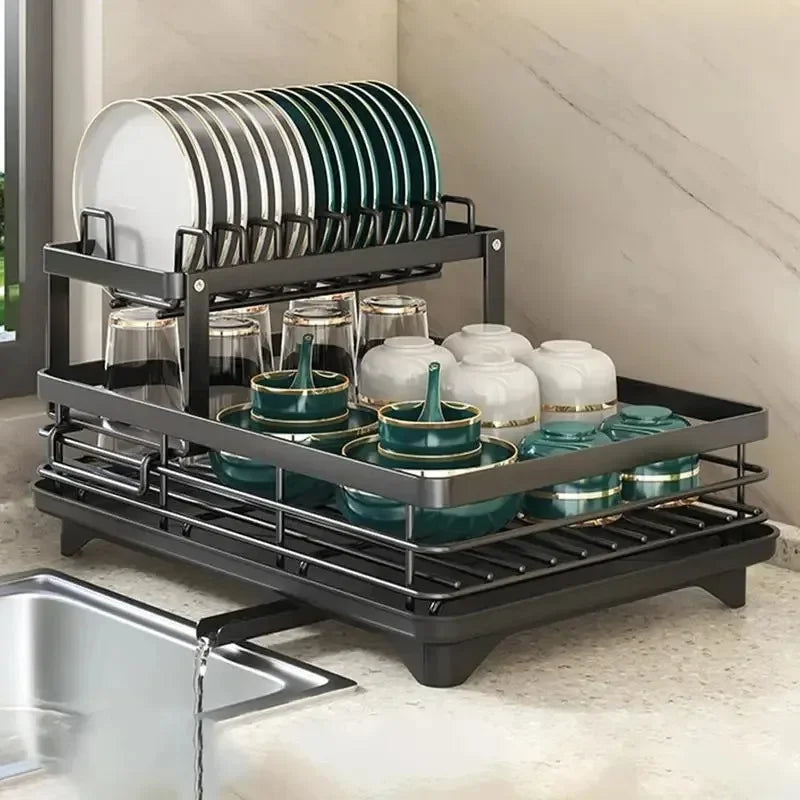 Dish Drying Rack with Drainboard