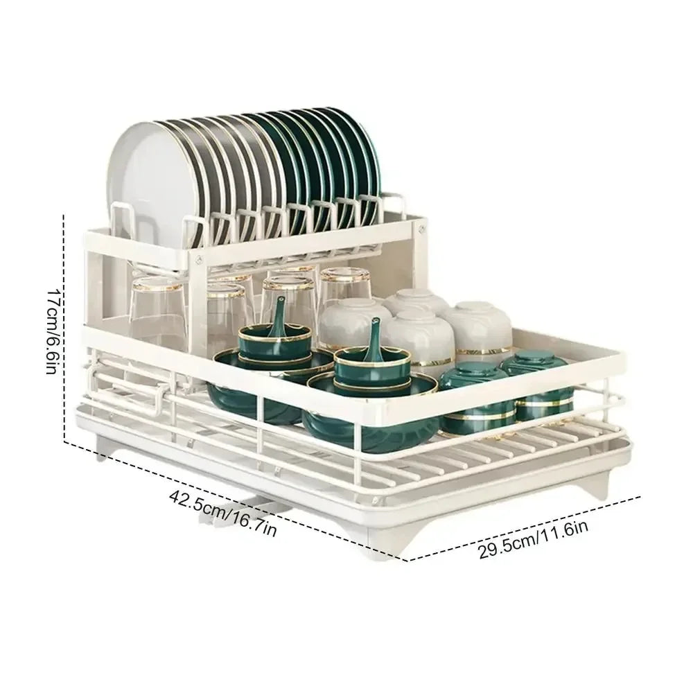Dish Drying Rack with Drainboard
