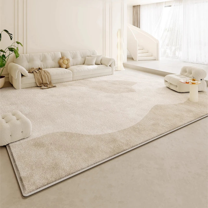 Large Plush Area Rug – Soft Fluffy Cream Carpet for Bedroom