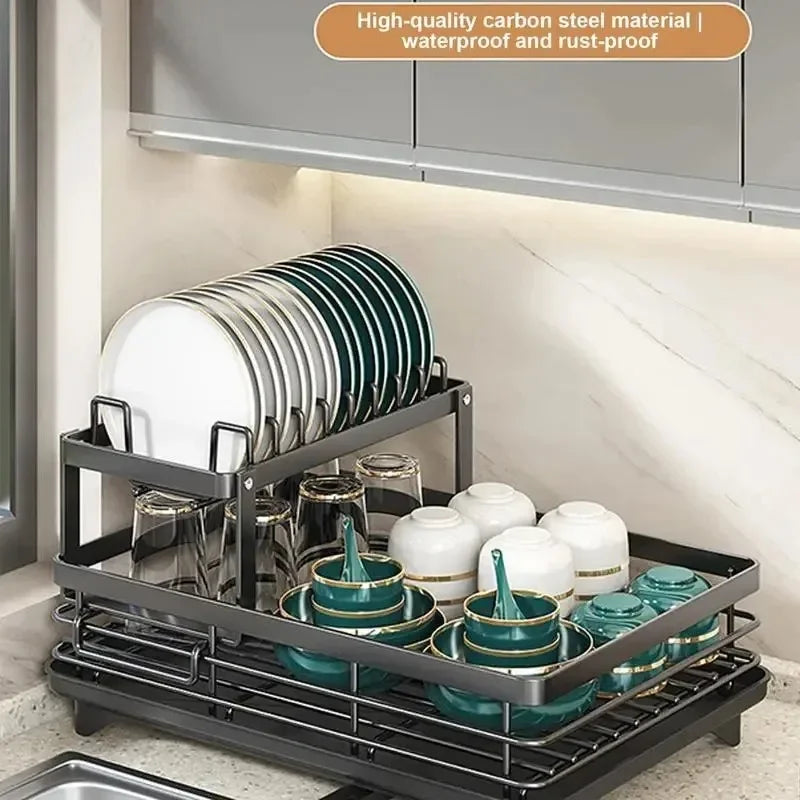 Dish Drying Rack with Drainboard