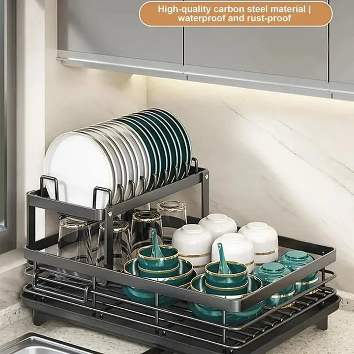 Dish Drying Rack with Drainboard