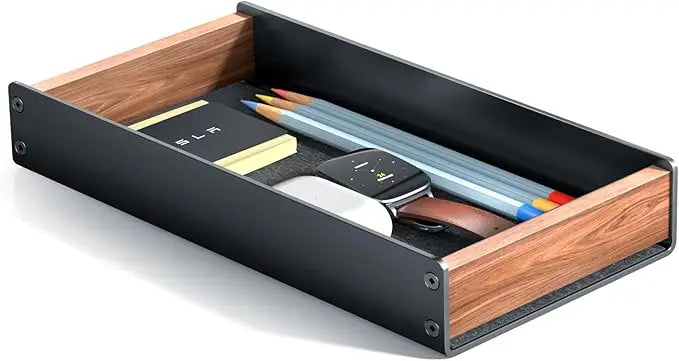 HPERGO Large Capacity Walnut Wood Desktop Organizer