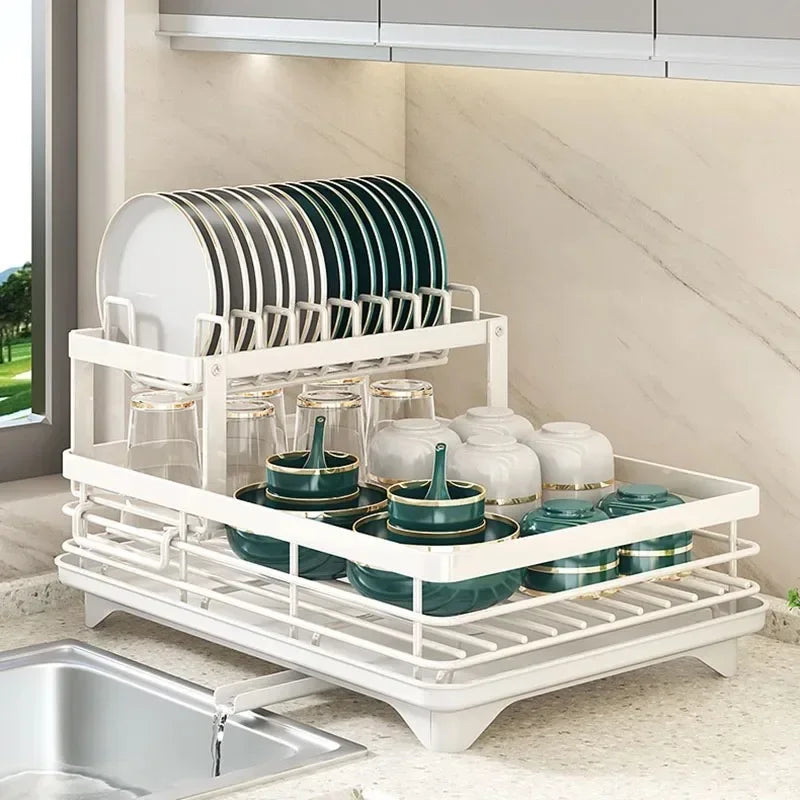 Dish Drying Rack with Drainboard