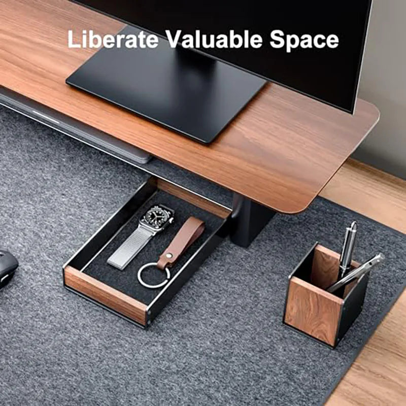 HPERGO Large Capacity Walnut Wood Desktop Organizer