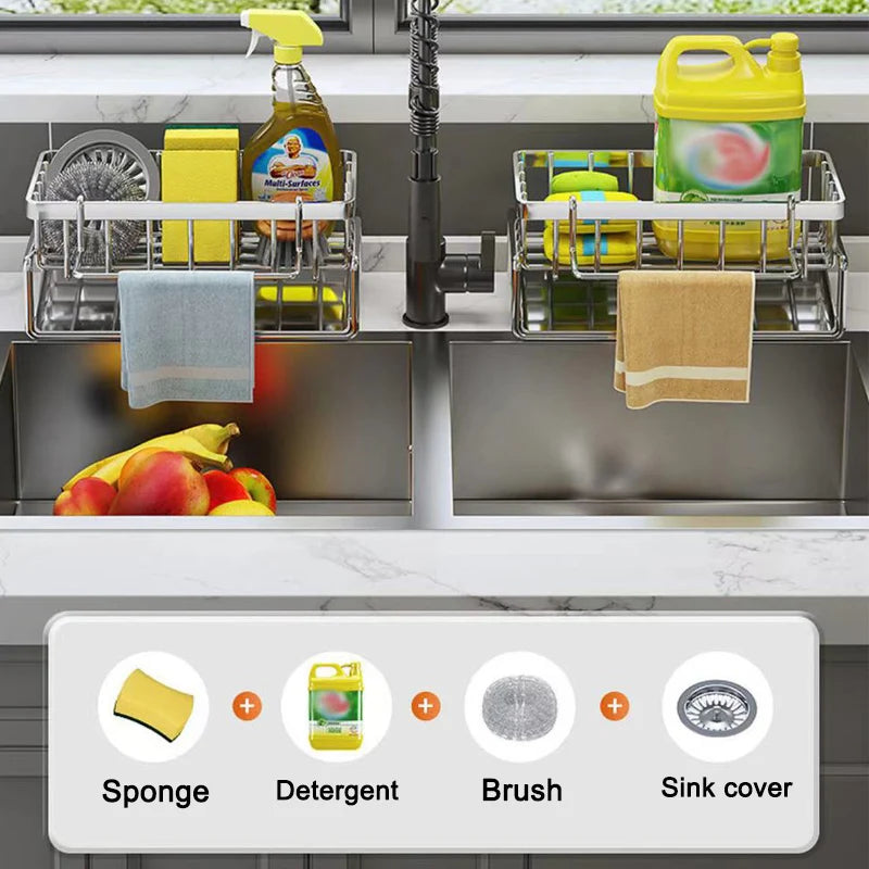 Multifunctional Stainless Steel Sink Organizer