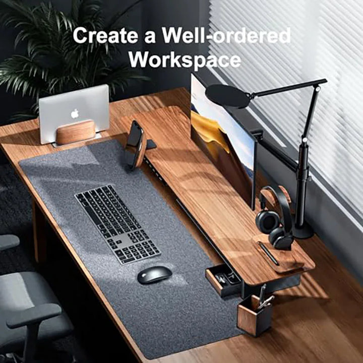 HPERGO Large Capacity Walnut Wood Desktop Organizer